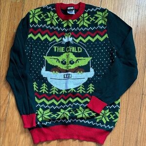 Star Wars Crewneck Sweater with The Child in Green & Red